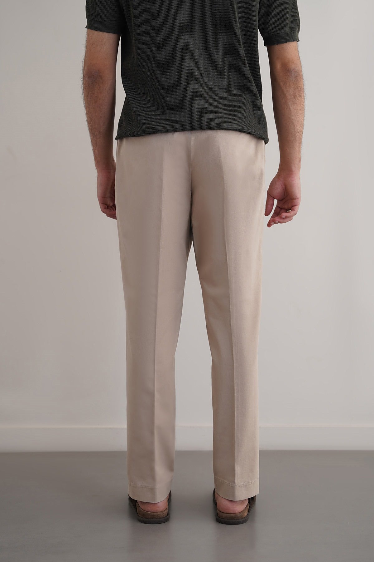 PLEATED COTTON TROUSERS
