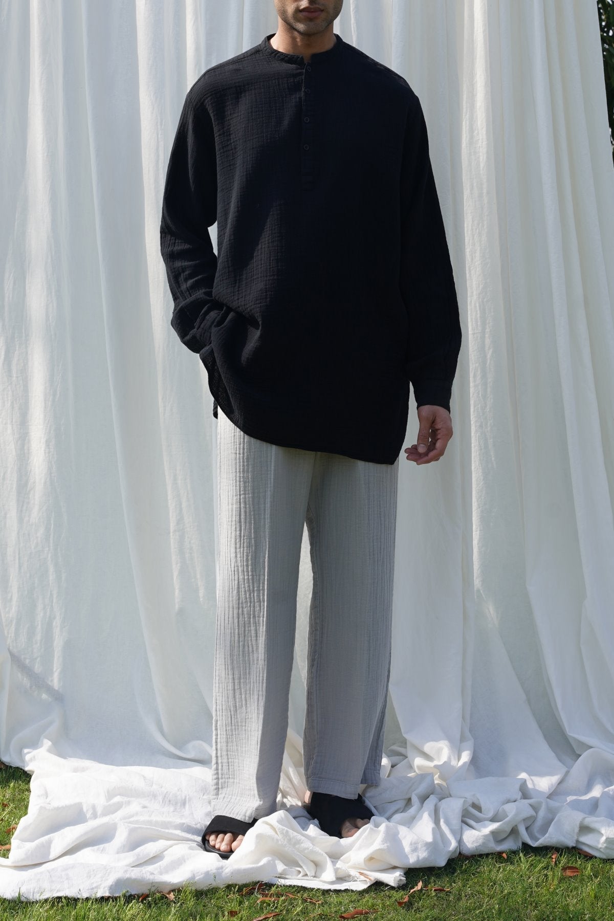 RELAXED MUSLIN TROUSERS