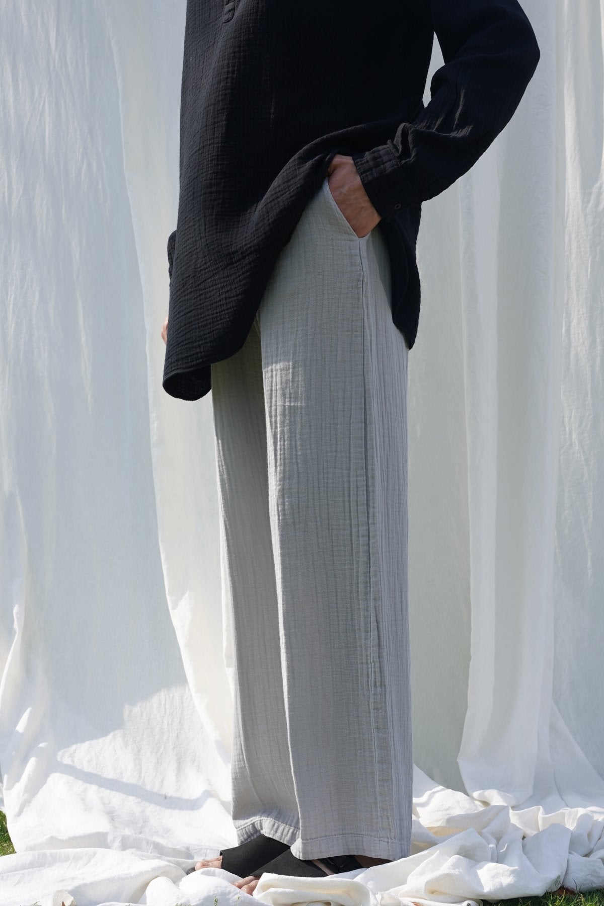 RELAXED MUSLIN TROUSERS