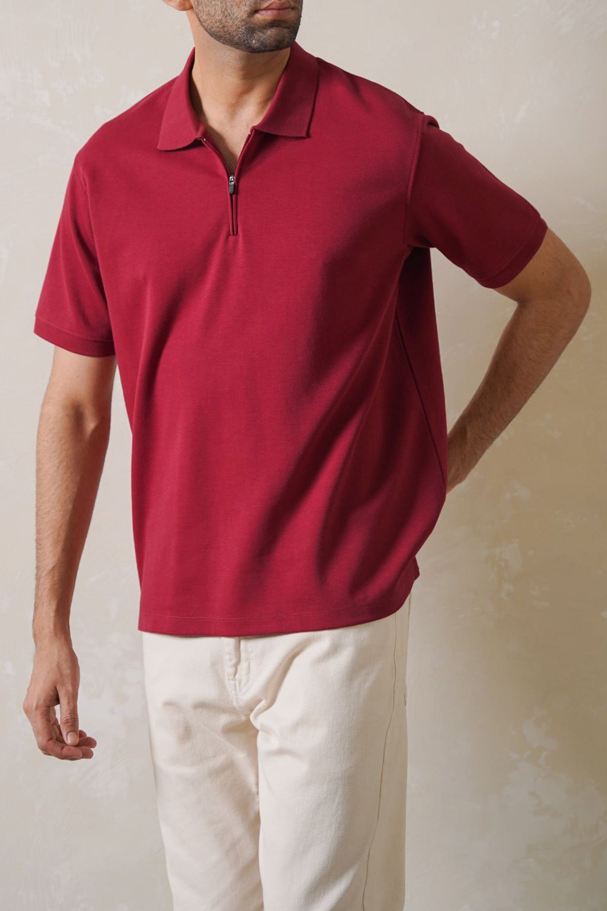QUARTER ZIP POLO