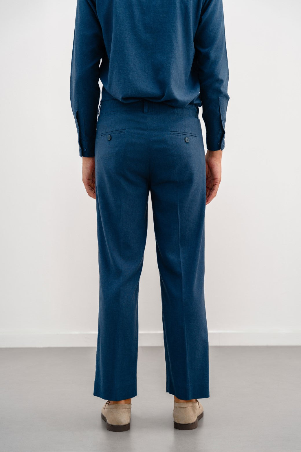 LINEN PLEATED TROUSERS